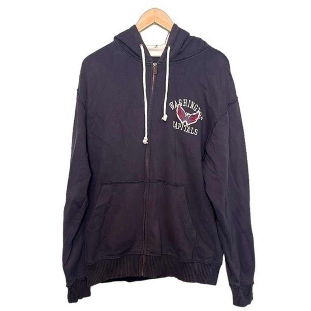 Old Time Hockey Washington Capitals Full Zip Jacket Navy Blue Size Large